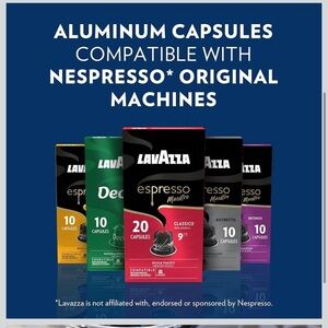 Lavazza Espresso Variety Pack of Aluminum Capsules Compatible with Nespresso